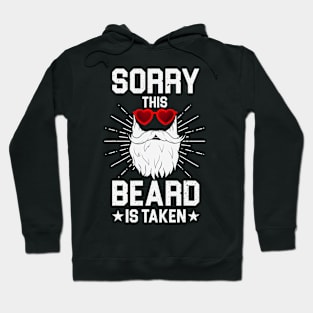 Mens Sorry This Beard is Taken Valentines Day Hipster Beard Hoodie